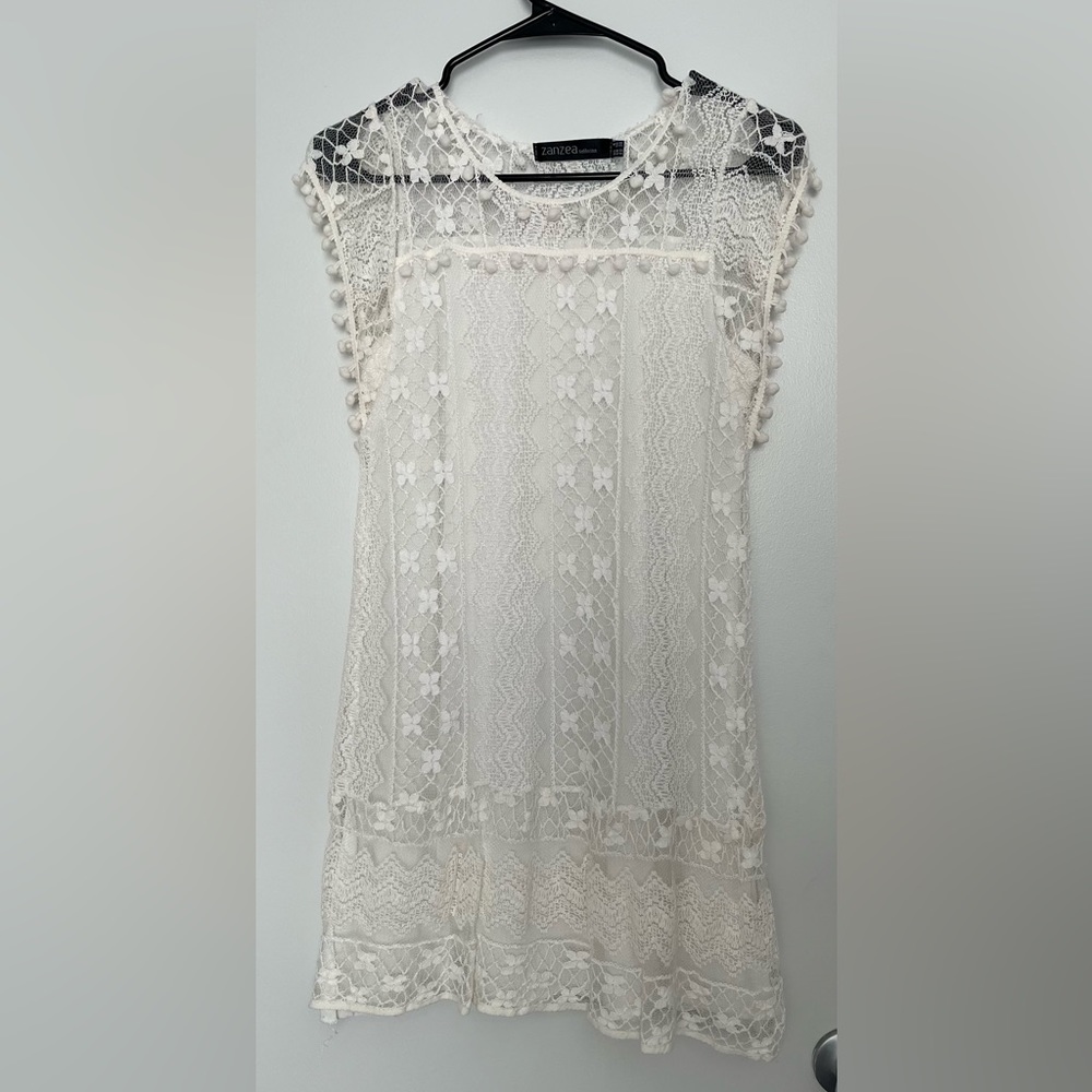 Zanzea White Lace Dress, Size 6